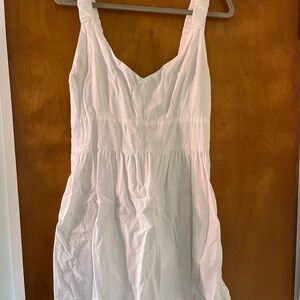 Abercrombie & Fitch White Ruched-Strap Mini Dress